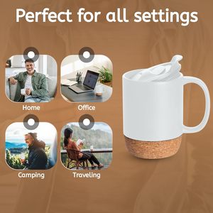 36pcs Glossy 15oz Ceramic Sublimation Blanks Coffee Tumbler Mug with Handle Wooden <b>Pad</b> <b>for</b> DIY <b>Back</b> to School Vintage - Product Image 2