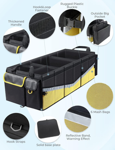 Organizador de Maletero de Coche Plegable, Impermeable y de Lujo, con Bolsa Refrigerante, Múltiples Compartimentos, para Almacenamiento de Comestibles, con Tapa - Product Image 2