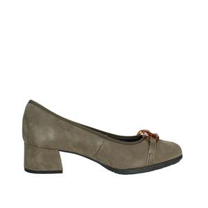 Cinzia Soft Women's Mary Jane Pumps Suede Slip-On <b>Block</b> Heel Taupe Color Heel Height 40 - Product Image 3