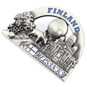 High Quality Personalized Finland Metal Tourist Souvenir 3D fridge magnet