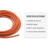 Fil de silicone 22AWG 0,3 mm² 22 gauge 8000V haute tension, souple, en cuivre OFC étamé, pour sonde de détection BMS et micro-transformateur