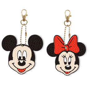 Diamant Peinture Acrylique <span class=keywords><strong>Mickey</strong></span> Minnie Lumière Porte-clés 2pcs Rond Spécial Diamant Accessoires Sac Pendentif - Product Image 1