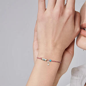 Atacado Personalizado Martis Pulseiras Minimalista <span class=keywords><strong>Evil</strong></span> <span class=keywords><strong>Eye</strong></span> Love Cross Handmade Corda Ajustável Marcha Grega Pulseiras para As Mulheres - Product Image 3