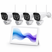 Kit de caméra de sécurité sans fil VS6104 2K avec moniteur tactile, détection de mouvement IA, audio bidirectionnel et stockage SD 64 Go