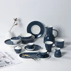 P & T Horeca 맞춤형 디자인 세라믹 접시와 컵 레스토랑 접시 세트 식기류 중국어 세트