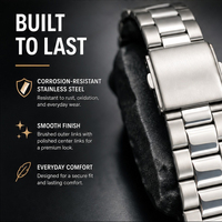Bracelet de montre en acier inoxydable 316L de qualité supérieure, bracelet de remplacement en métal argenté, fermoir à double verrouillage