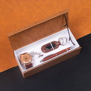 Cross Border <b>Gift</b> <b>Set</b> For Men Watch Pen Cufflinks Keychain Four Piece Business <b>Gift</b> Box Valentine's Day Present - Product Image 1