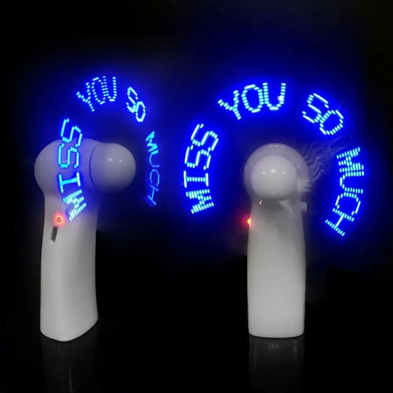 Портативный мини-вентилятор USB, гаджеты, мигающий светодиодный кулер I Love You, охлаждающий Подарочный вентилятор для настольного ПК с символами сообщений/