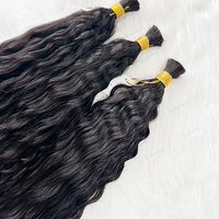 Rambut Manusia Mentah Grosir dalam Jumlah Besar untuk Kepang Boho dan Ekstensi, Double Drawn, Bergelombang Basah, Gaya Kepang Keriting