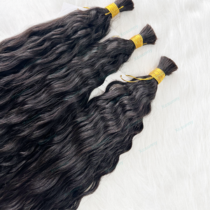 Extensiones de Cabello Humano Natural al Por Mayor, Trenzas Boho y Extensiones, Doble Trama, Ondulado Húmedo, Estilos de Trenzado Rizado - Product Image 4