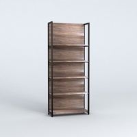 Étagère gondole double face robuste en métal à grain de bois pour supermarché et épicerie, système de rangement commercial pour la vente au détail