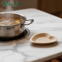Assiette carrée jetable en bambou, vaisselle biodégradable et écologique pour le camping
