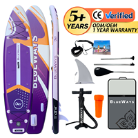 Planche à pagaie gonflable Royal Purple de 9'6'' pour adolescents, SUP junior extra large de 31'' et stable, épaisseur de 5'', planche de stand-up paddle légère