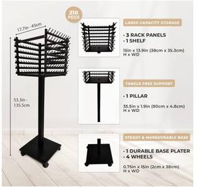 Support de Rangement en Bois à Grande Capacité pour Cheveux à Tresser, Organisateur d'Outils et d'Extensions Capillaire, Étagère à Trois Côtés Personnalisable - Product Image 2