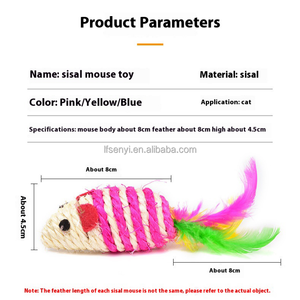 2025 Thiết Kế Mới Siêu Tự Nhiên Phong Cách Mèo Chơi Đồ Chơi Cao Cấp Vật Nuôi Mèo Đồ Chơi Ramie Chuột Với Lông Đuôi - Product Image 4