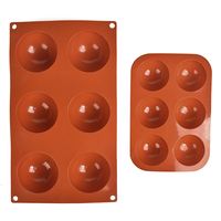 Moule de cuisson en Silicone Semi-sphère 6 trous moyen pour la fabrication de Mousse de dôme de gelée de gâteau de bombe de chocolat chaud