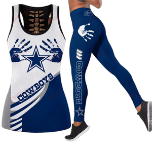 ชุดโยคะผู้หญิง เสื้อกล้ามแบบ Racerback กางเกงเลกกิ้งขายาว พิมพ์ลายแบบ Sublimation ระบายอากาศได้ดี ผลิตจากผ้า Spandex และโพลีเอสเตอร์ ชุดออกกำลังกาย - Product Image 1