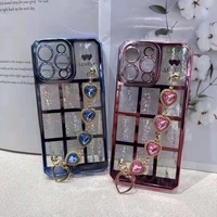 Plaqué diamant chaîne dames coque de téléphone pour VIVO S1 T1x U20 V11 coque de téléphone de couverture arrière Mobile avec dragonne