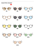 Lunettes de soleil de créateur, monture cercle or et noir, style steampunk, vente en gros, petite monture, verres multicolores, protection UV400 confortable, unisexe
