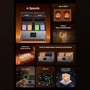 Impresora 3D Creality Original SpacePi X4 Todo en Uno, 80c, Cámaras de Calentamiento Dobles Independientes, Secador Automático Silencioso, 4 Bobinas, Nueva - Product Image 2