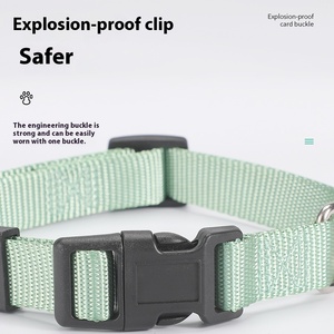 調整可能な小型大型中型犬ペットリング模造ナイロン製品猫用プレーンポリエステル犬の首輪 - Product Image 4