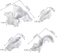 Moule en silicone sur le thème de Pâques pour bricolage cristal résine époxy petit animal ornement-grenouilles lézards escargots blanc Opp sac-outils de gâteau