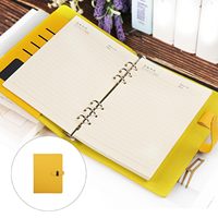 Cubierta de Cuaderno de Cuero con 6 Anillas, Tapa Dura, Recargable, para Promoción