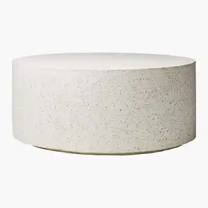 Light Concrete White Table Outdoor Patio Terrazzo Coffee Table For Home Living