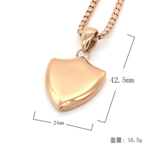 Versión Coreana de moda simple escudo hombres titanio acero colgante pequeño STER punk hop collar joyería fabricantes al por mayor - Product Image 2