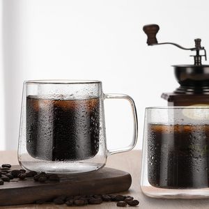 Tazas de Café de Vidrio de 350 ml (12 oz) al por Mayor de Fábrica, Tazas de Vidrio de Doble Pared para Beber, Taza de Café Latte con Asa - Product Image 2