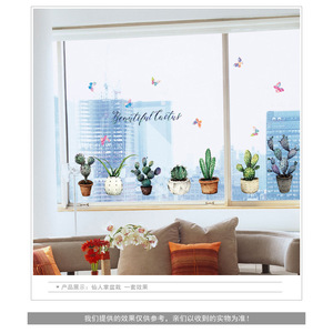 Pegatina de Pared con Diseño de Cactus en Maceta, 50x70 cm, PVC, Decoración Moderna para el Hogar - Product Image 4