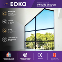 Fenêtre panoramique fixe grande taille EOKO pour bâtiments commerciaux, double vitrage, cadre en aluminium noir pour façade