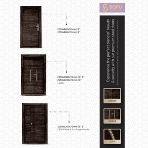 Porte de sécurité Sofia SFI-003 en acier, insonorisée, à ouverture manuelle, pour l'entrée des marchés étrangers - Product Image 2