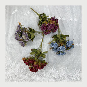 Usine En Gros Grand Bouquet 7 <span class=keywords><strong>Hugo</strong></span> Roses 8 cm De Diamètre Artificielle Automne Couleur Mariage Halloween Nouvel An Saint Valentin - Product Image 3