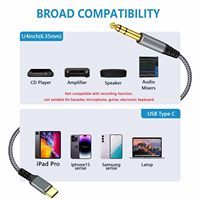 Câble audio stéréo ZOGUO USB C vers 6,35 mm TRS plaqué or avec gaine en nylon