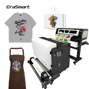 Erasmart工业纺织数码打印机60厘米A1 t恤照片数码Dtf打印机，带双Xp600头
