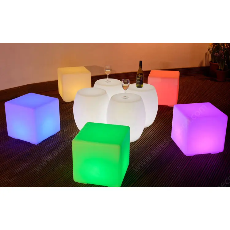 Светодиодный кубический наружный Vip пластиковый стул и стол, светодиодная мебель (Cb400)