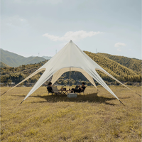 Carpas Araña Personalizadas de Fábrica 12m Carpa Sombra de Estrella Araña Hexagonal Impermeable Toldo en Forma de Estrella para Playa