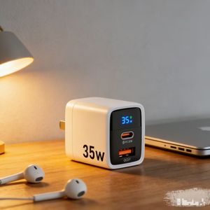 Adaptador de corriente de carga rápida personalizado PD45W 35W con 2 puertos USB, certificado CE para la UE, cargador GAN de 5V3A para portátil/tableta/teléfono/Switch - Product Image 6