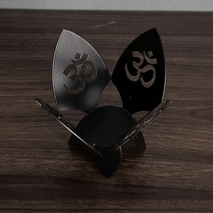 Halloween Indian Diwali Festivals Candlestick Iron Craft <strong>Lotus</strong> Buddha Statue Black Home Decor Ornaments <strong>Candle</strong> <strong>Holder</strong> - Product Image 6