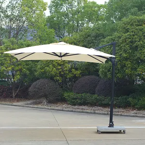 Payung led luar ruangan, payung matahari luar ruangan, taman, tiang aluminium kolam besar, pasar, payung led penahan matahari