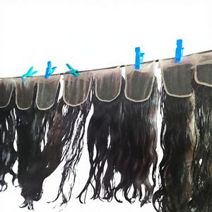 Cheveux humains vierges brésiliens ondulés 4/4 Closure, magnifiques, courts, d'origine sud-indienne, pour perruques à double trame à la machine et à la dentelle - Product Image 1