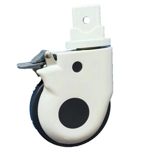 Heavy-duty double-bearing 5-inch insert rod hospital <b>bed</b> wheels with brakes, silent polyurethane swivel <b>casters</b> accessories - Product Image 5