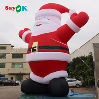 Père Noël gonflable géant de 10 m, décorations de Noël d'extérieur avec éclairage LED
