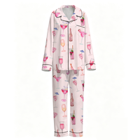 Pyjama pour femmes imprimé à la demande, ensemble de vêtements de nuit pour femmes, pyjama doux, ensembles de pyjamas