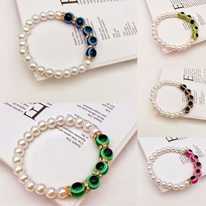 Turkish Evil Eye <b>Bracelet</b> Baroque Pearl Handmade Vintage Accessories Gift Imitation Pearl Bezel Setting Yiwu Origin - Product Image 1
