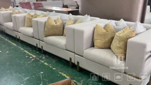 Sillón de Diseño con Brazos de Tela de Lujo, Sillón Moderno de Descanso para Sala de Estar, Tela de Lujo, Color L - Product Image 5