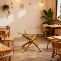 Table basse en verre trempé sur trépied en acier inoxydable doré moderne et simple, meubles de salon, hôtel, KTV