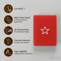Jeu de Mahjong Américain Patriotique 160 Tuiles Bleues Jeu de Société Professionnel avec Icônes Aigle Chauve et Drapeau pour Fêtes Familiales et Jeux Sociaux
