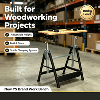 Banc de travail pliable robuste YS de haute qualité, garantie 1 an, haute productivité pour les outils et accessoires de travail du bois, nouvelle version